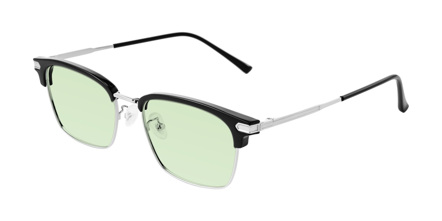Angle of Adsule in Black/Silver with Light Green Tinted Lenses