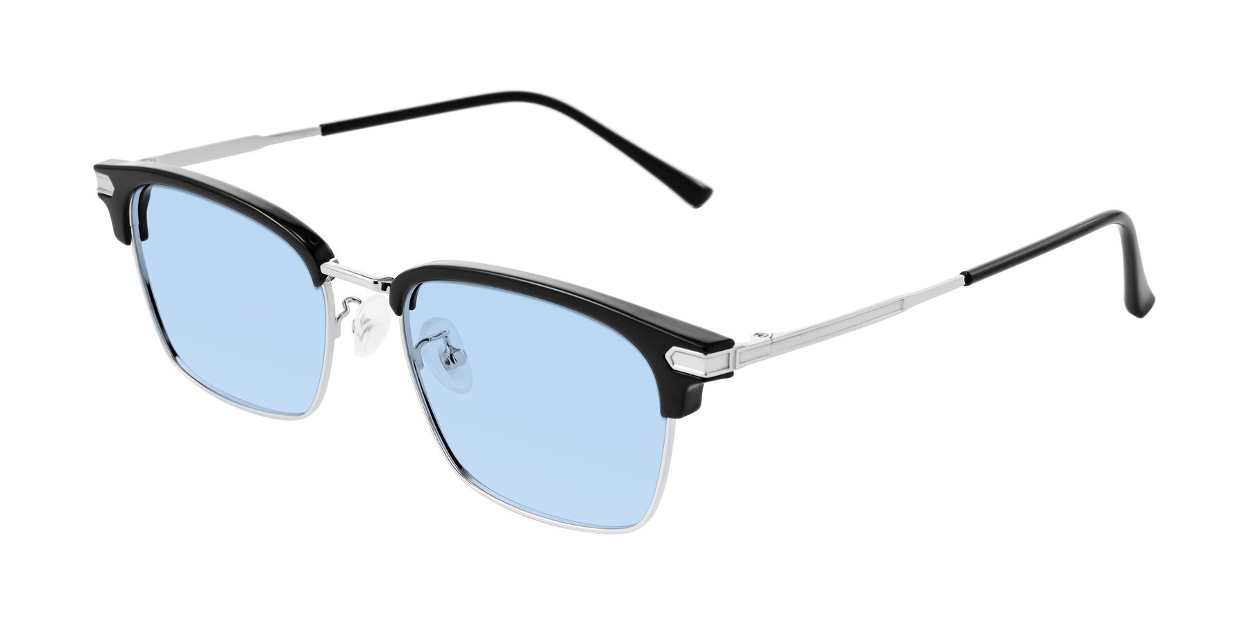 Angle of Adsule in Black/Silver with Light Blue Tinted Lenses