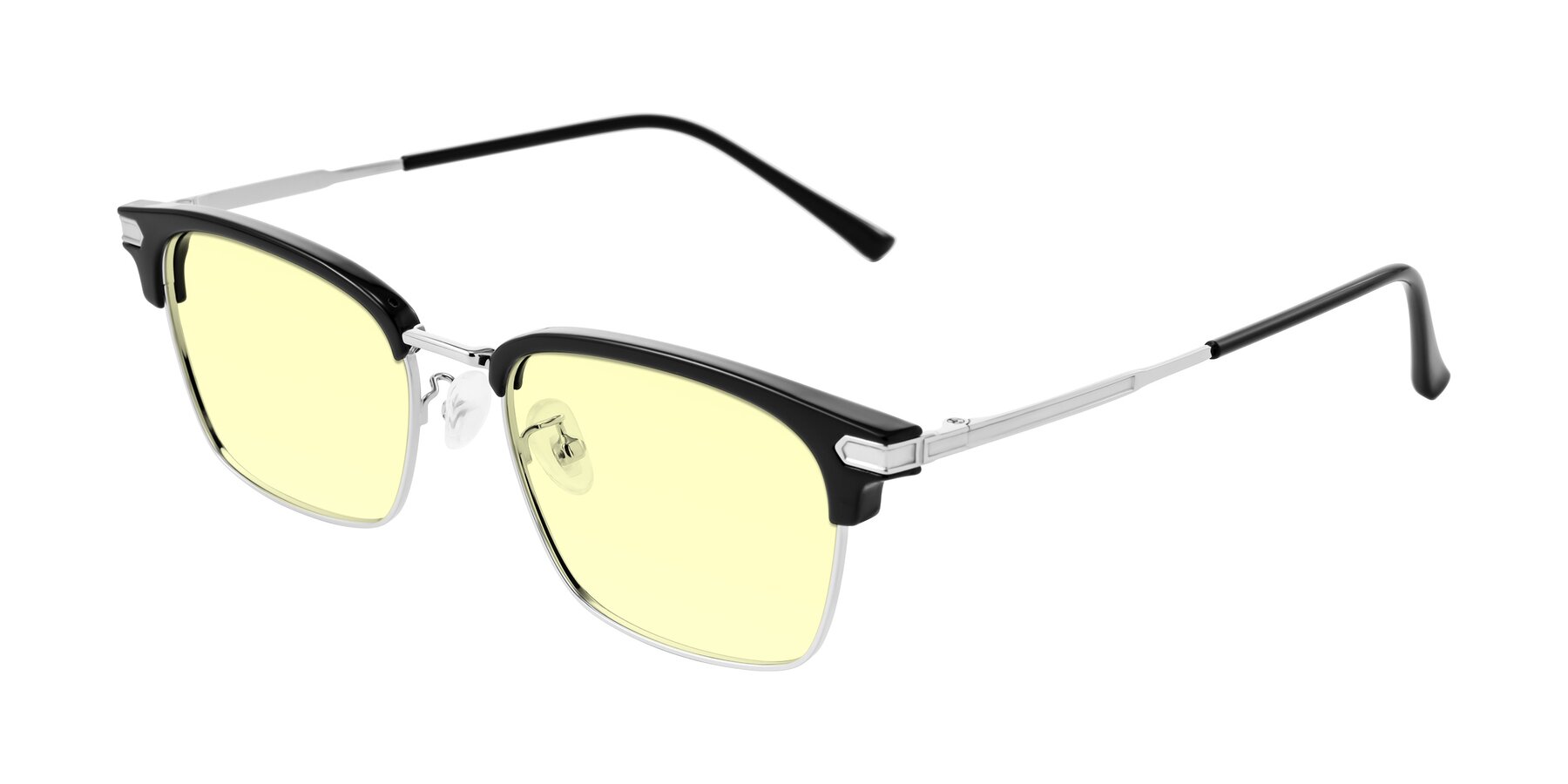 Angle of Adsule in Black/Silver with Light Yellow Tinted Lenses