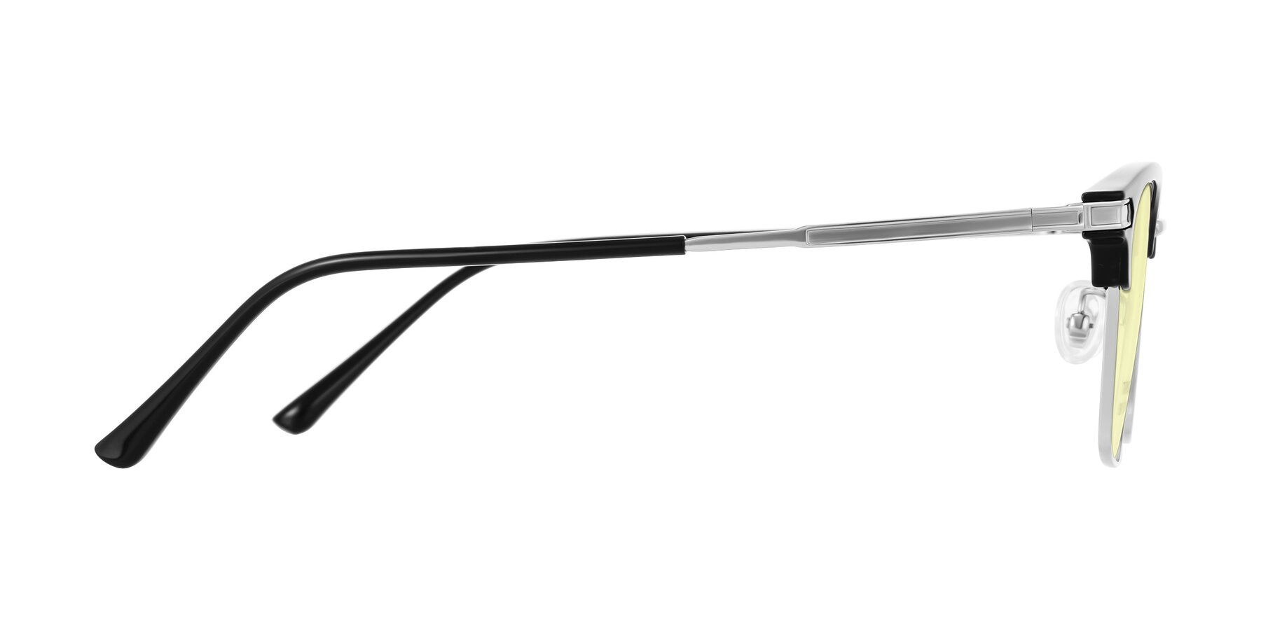 Side of Adsule in Black/Silver with Light Yellow Tinted Lenses
