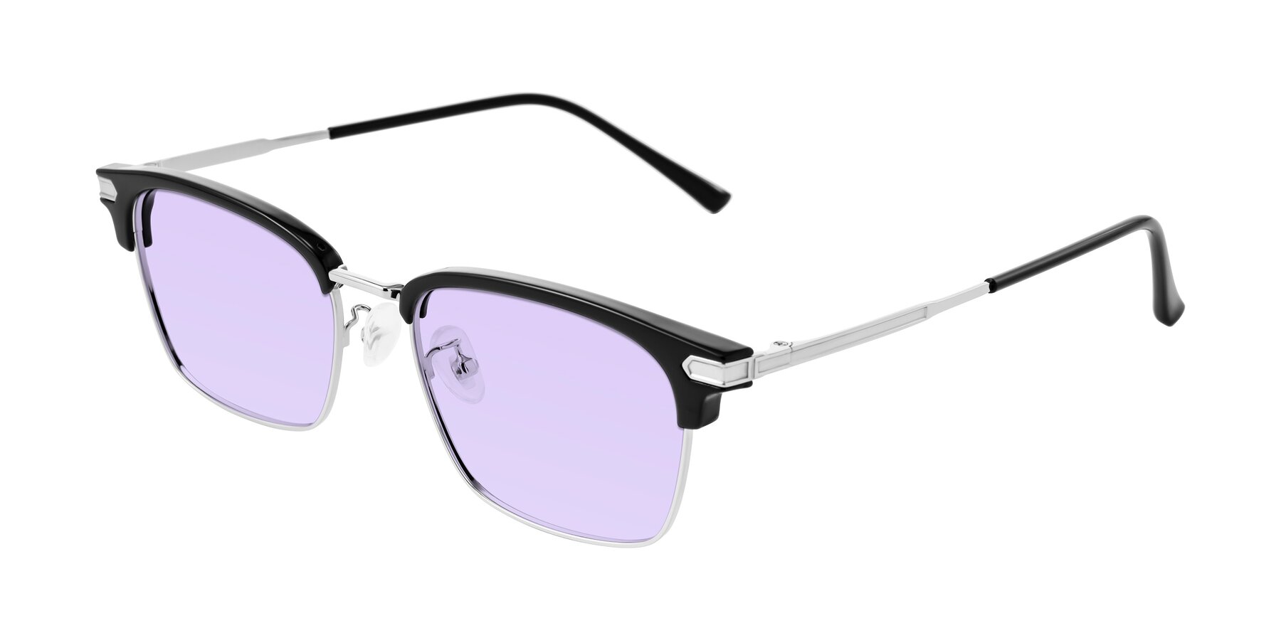 Angle of Adsule in Black/Silver with Light Purple Tinted Lenses