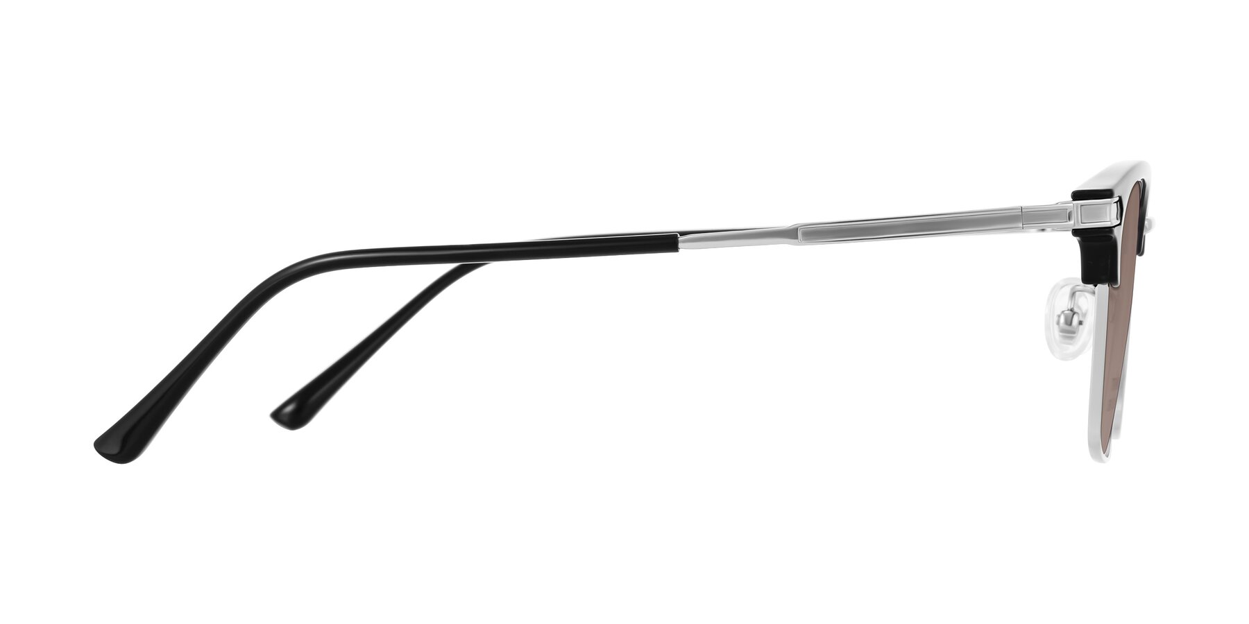 Side of Adsule in Black/Silver with Medium Brown Tinted Lenses