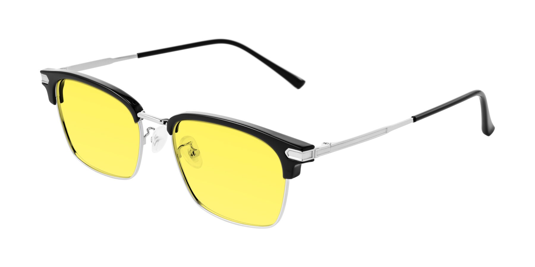 Angle of Adsule in Black/Silver with Medium Yellow Tinted Lenses