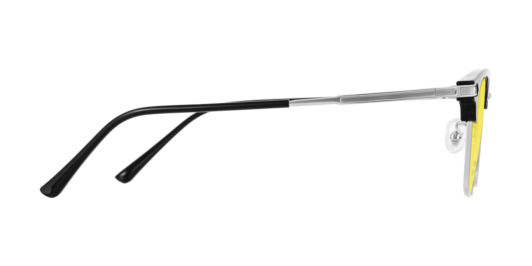 Side of Adsule in Black/Silver with Medium Yellow Tinted Lenses