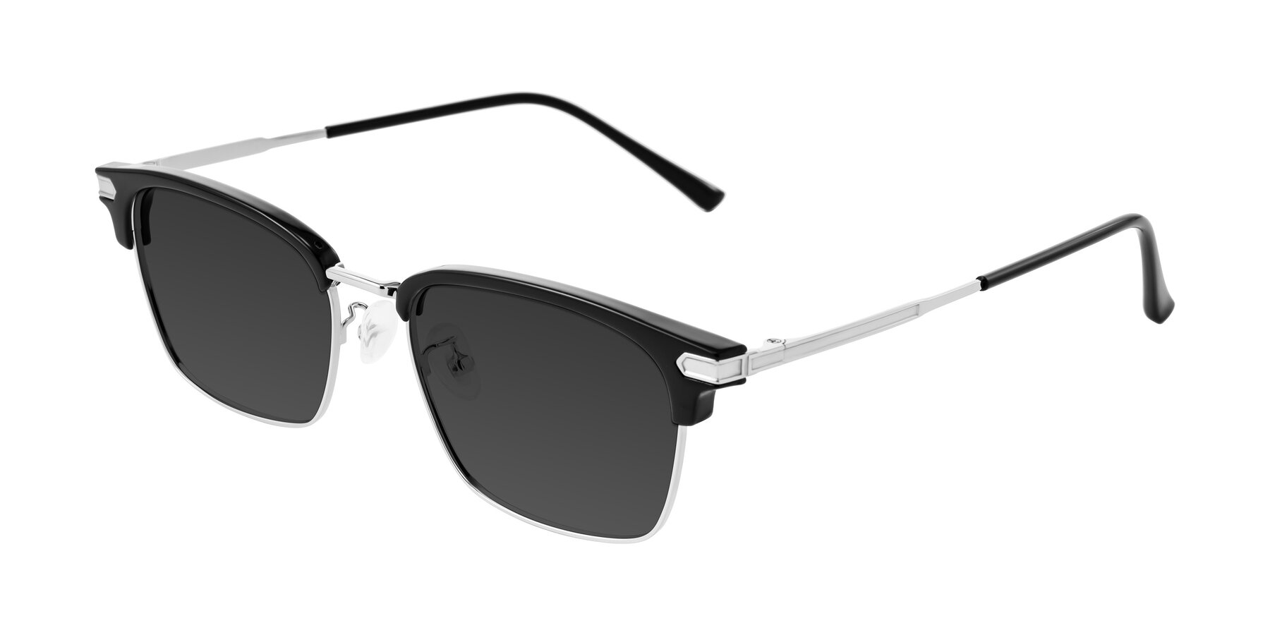 Angle of Adsule in Black/Silver with Gray Tinted Lenses