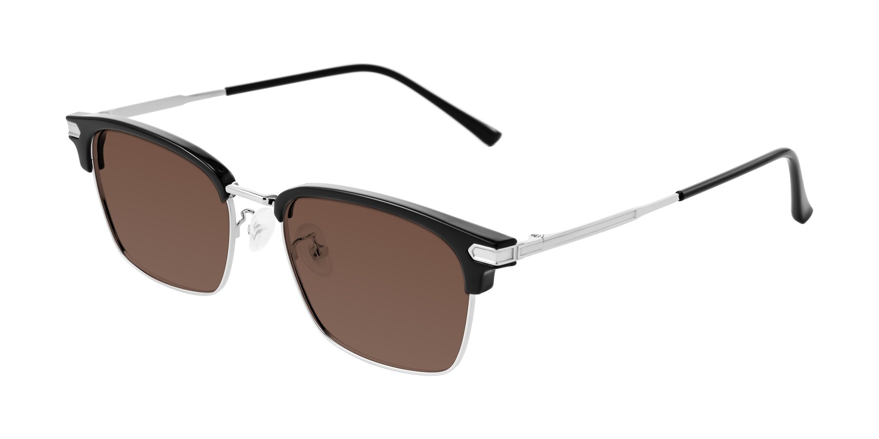 Angle of Adsule in Black/Silver with Brown Tinted Lenses