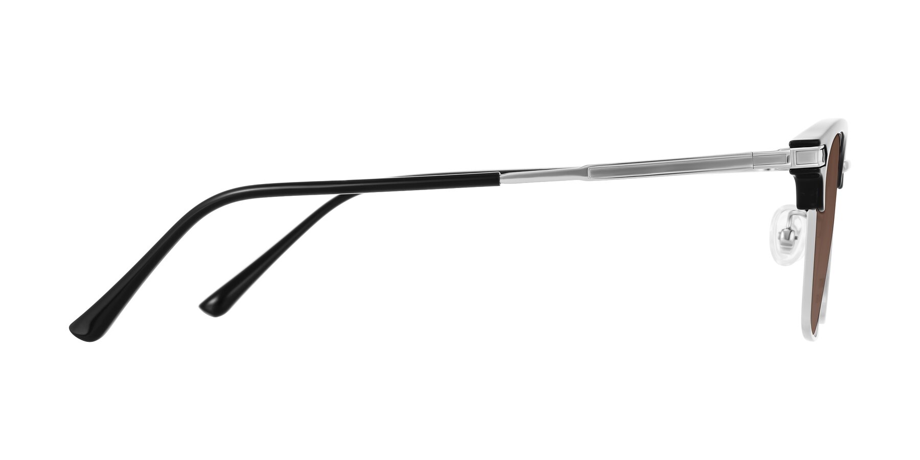 Side of Adsule in Black/Silver with Brown Tinted Lenses
