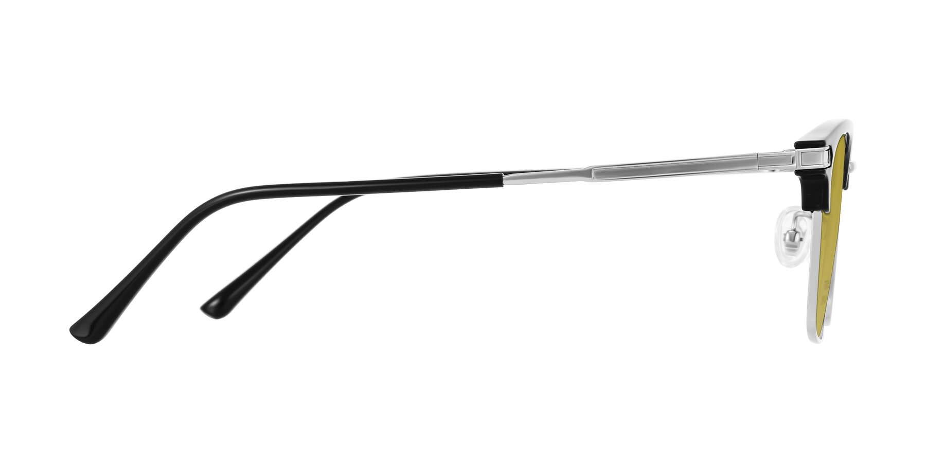 Side of Adsule in Black/Silver with Champagne Tinted Lenses