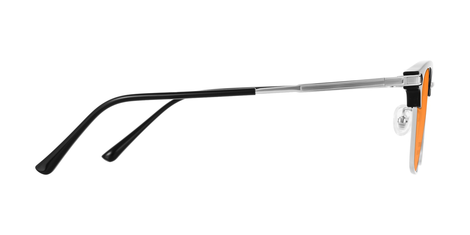 Side of Adsule in Black/Silver with Orange Tinted Lenses