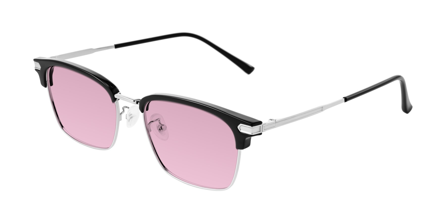 Angle of Adsule in Black/Silver with Light Wine Tinted Lenses