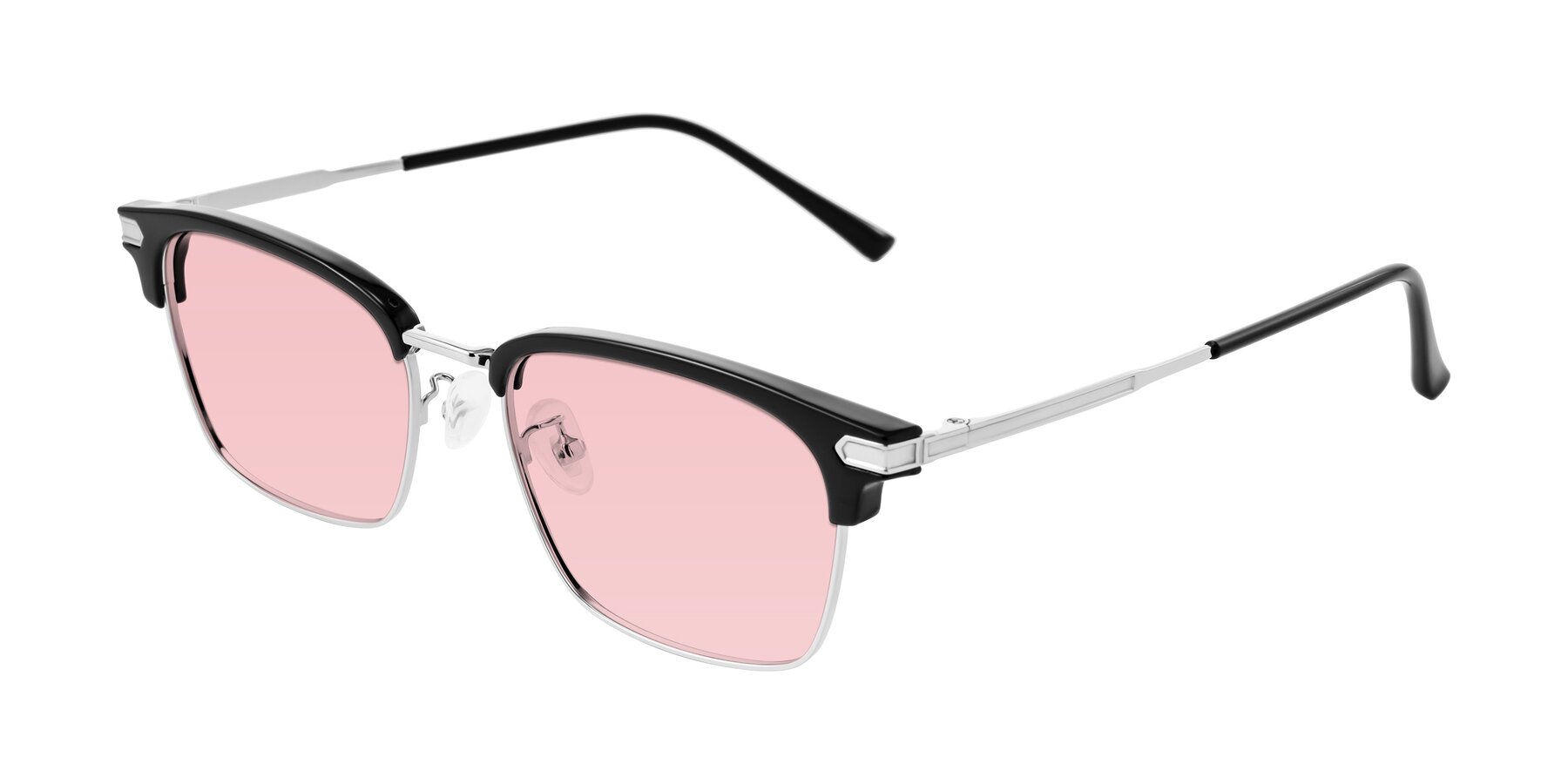 Angle of Adsule in Black/Silver with Light Garnet Tinted Lenses