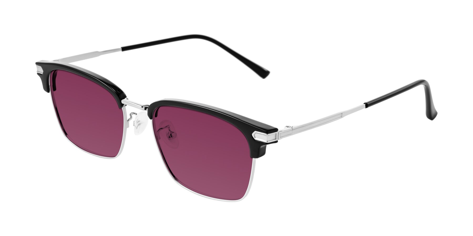 Angle of Adsule in Black/Silver with Wine Tinted Lenses