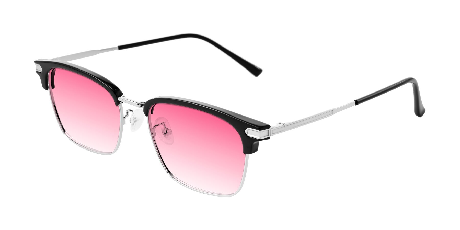Angle of Adsule in Black/Silver with Pink Gradient Lenses