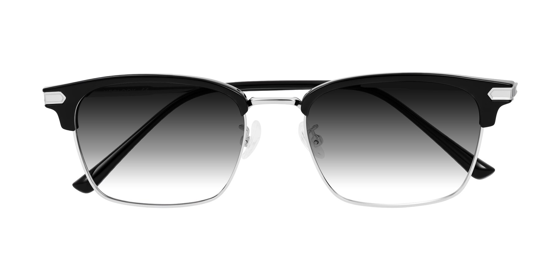 Folded Front of Adsule in Black/Silver with Gray Gradient Lenses