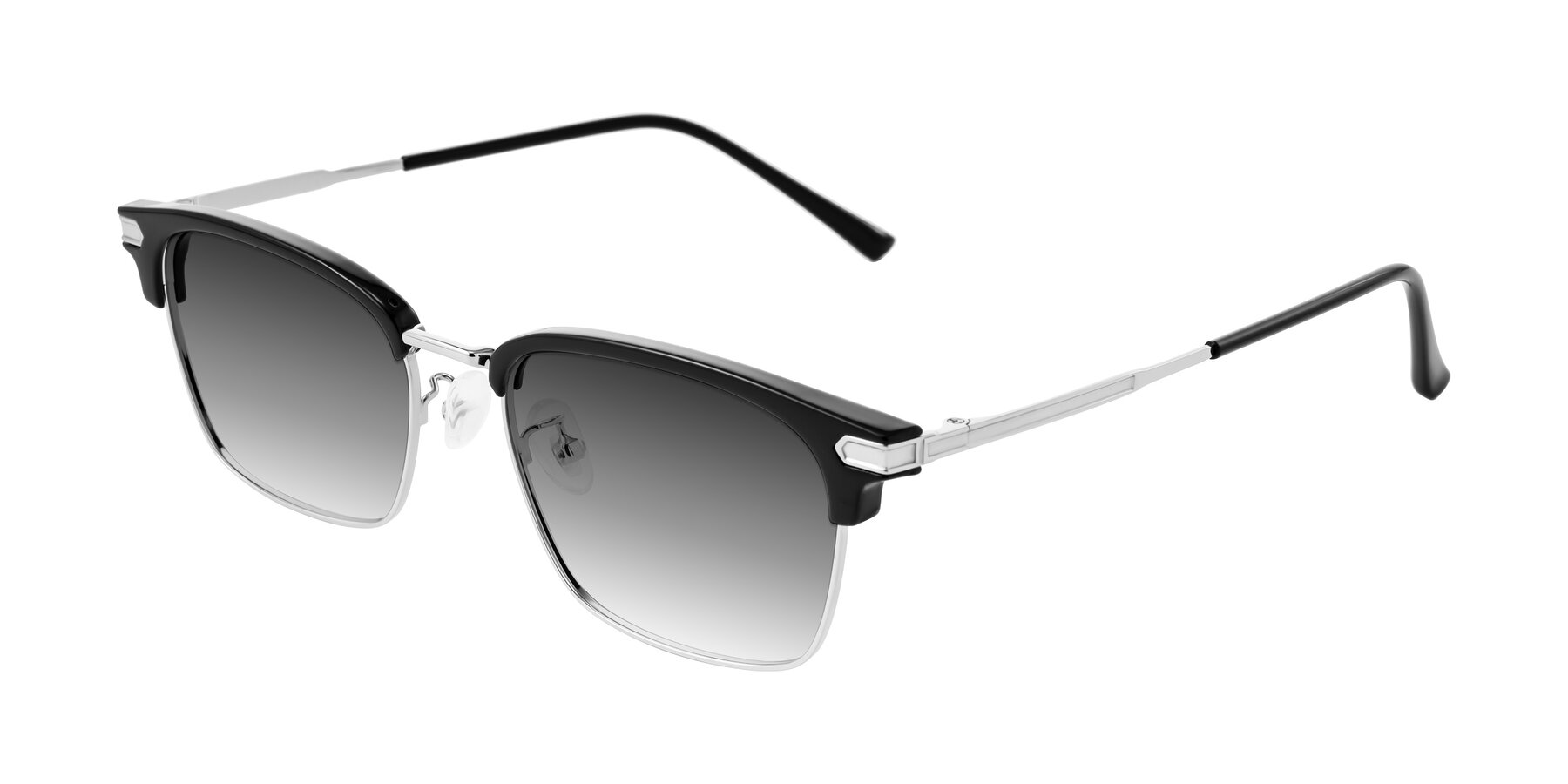 Angle of Adsule in Black/Silver with Gray Gradient Lenses