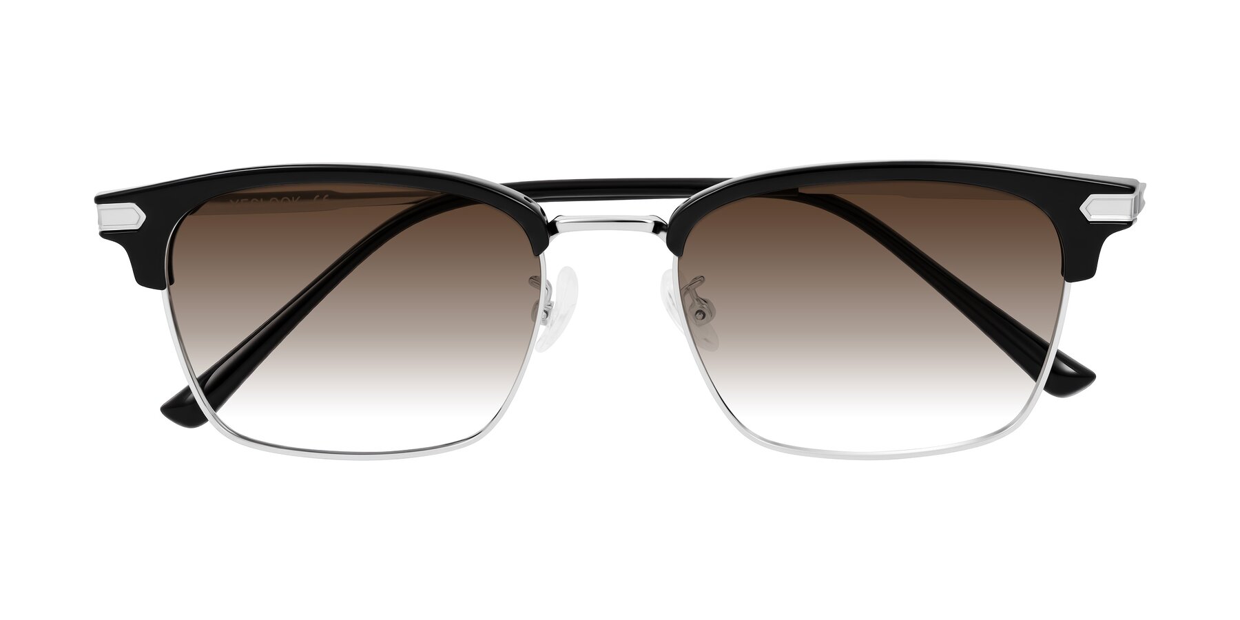 Folded Front of Adsule in Black/Silver with Brown Gradient Lenses