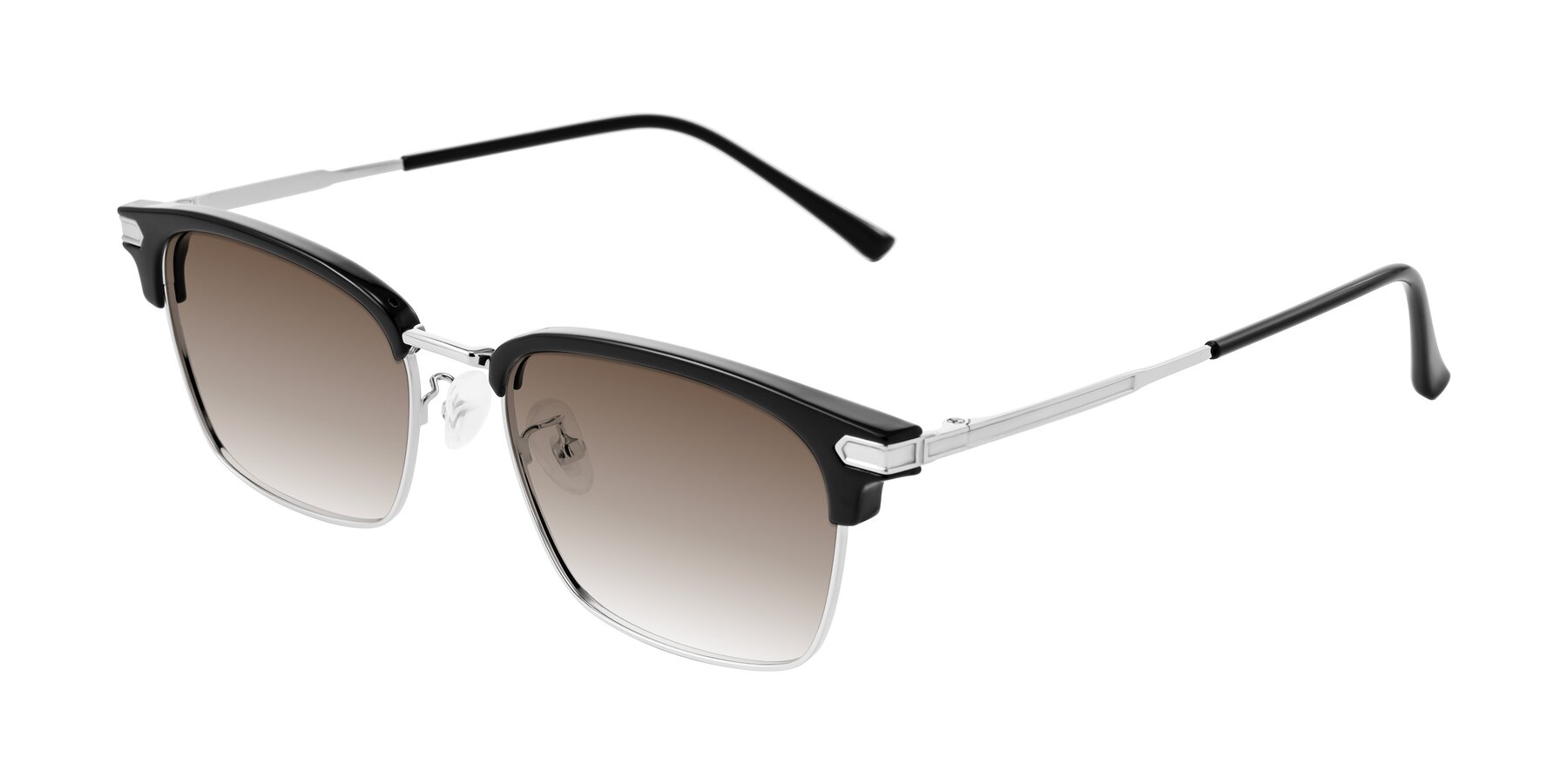 Angle of Adsule in Black/Silver with Brown Gradient Lenses
