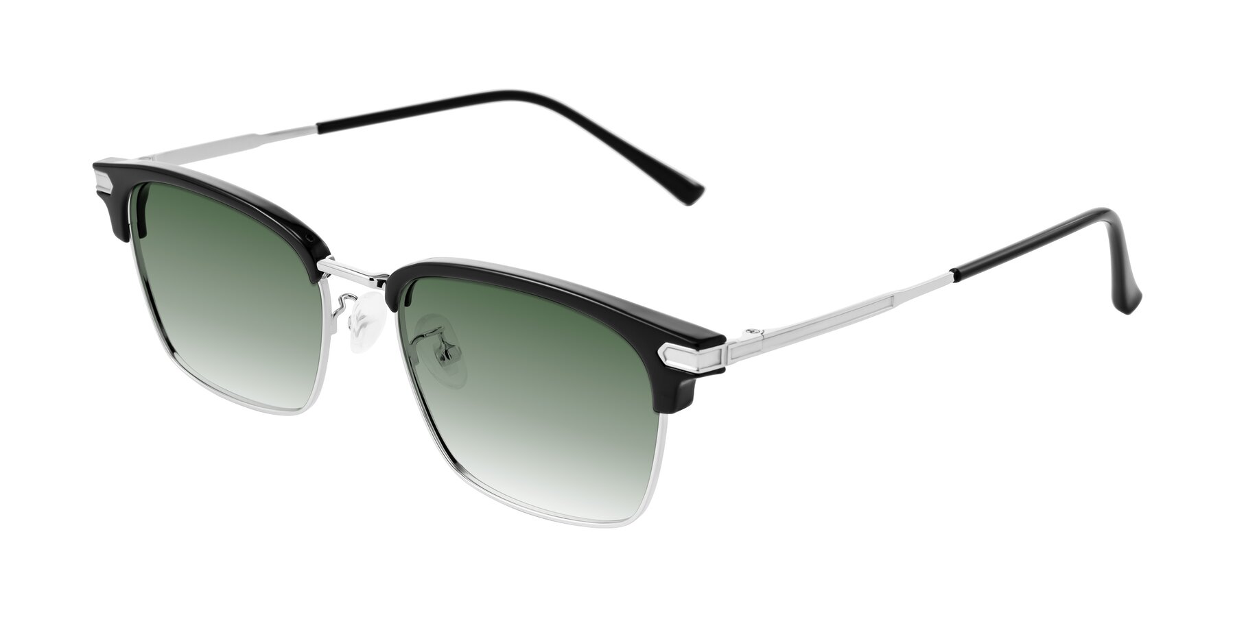 Angle of Adsule in Black/Silver with Green Gradient Lenses