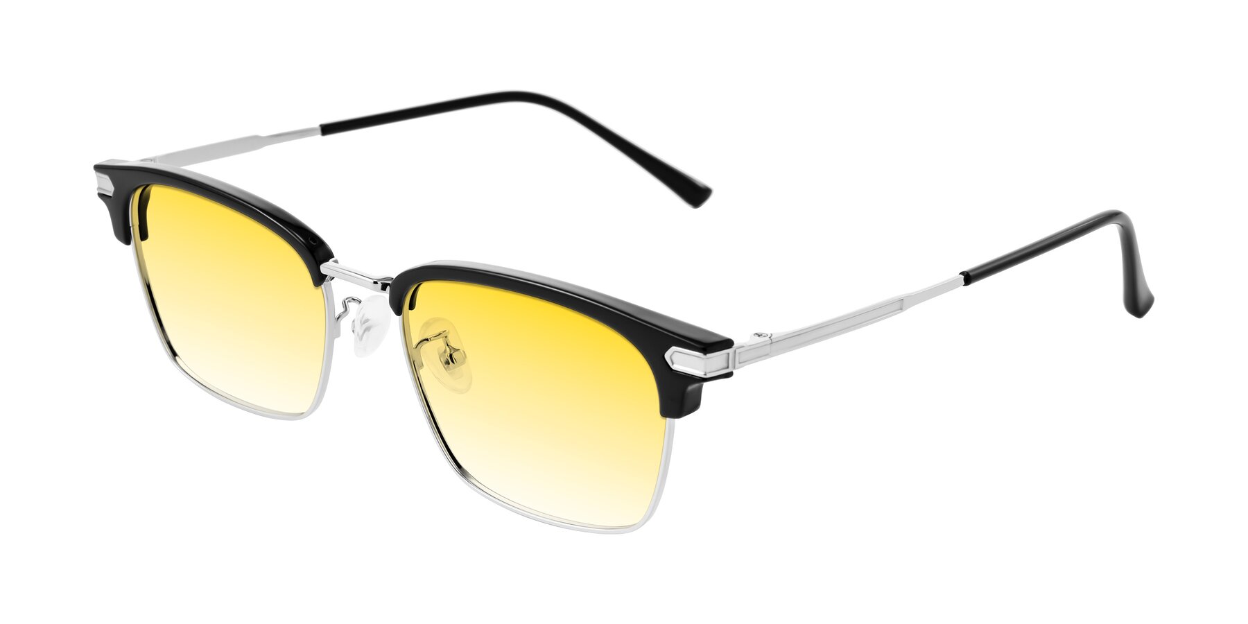 Angle of Adsule in Black/Silver with Yellow Gradient Lenses