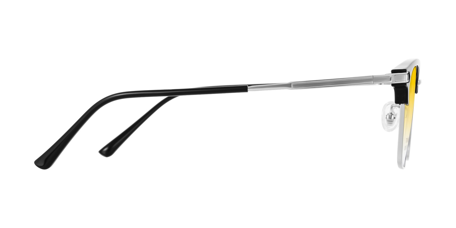Side of Adsule in Black/Silver with Yellow Gradient Lenses