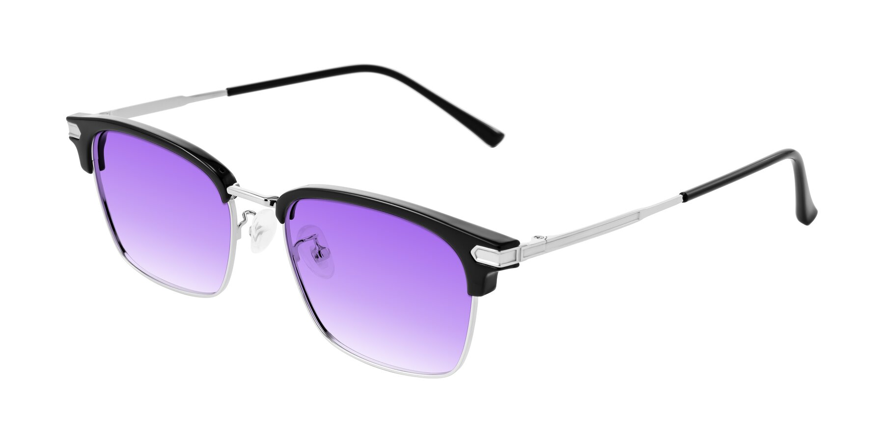 Angle of Adsule in Black/Silver with Purple Gradient Lenses