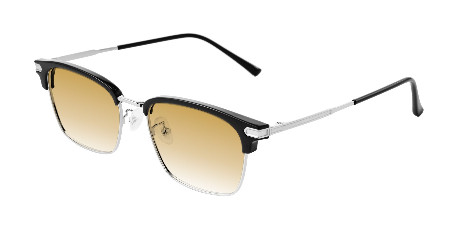 Angle of Adsule in Black/Silver with Champagne Gradient Lenses