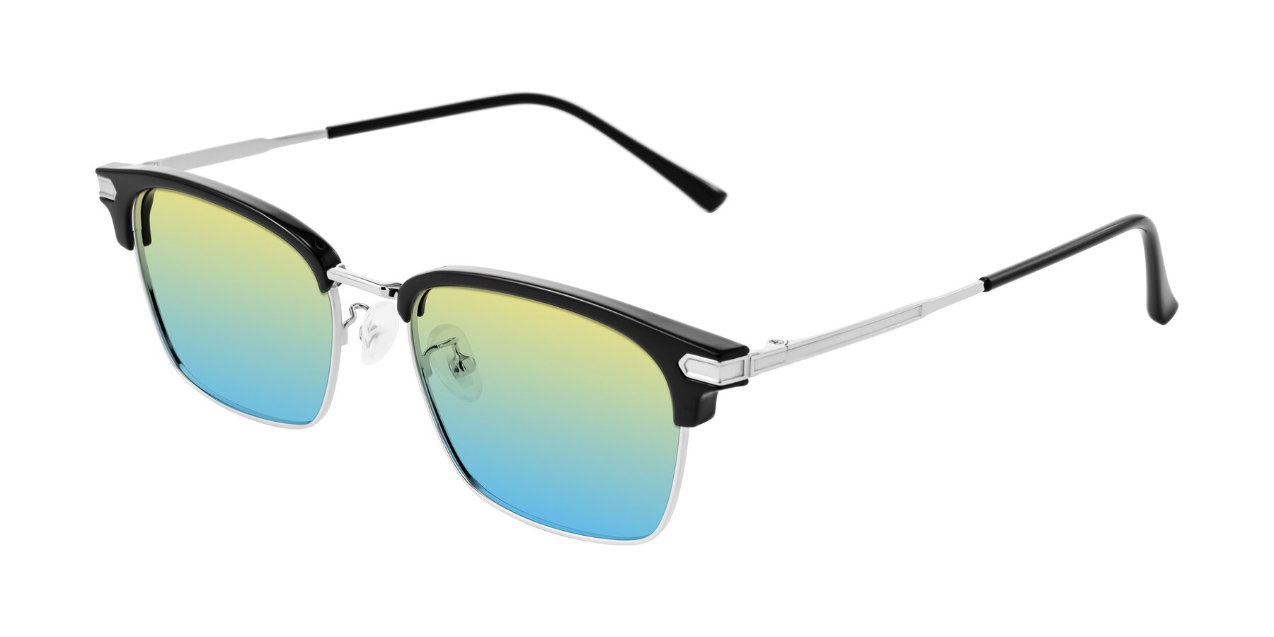 Angle of Adsule in Black/Silver with Yellow / Blue Gradient Lenses