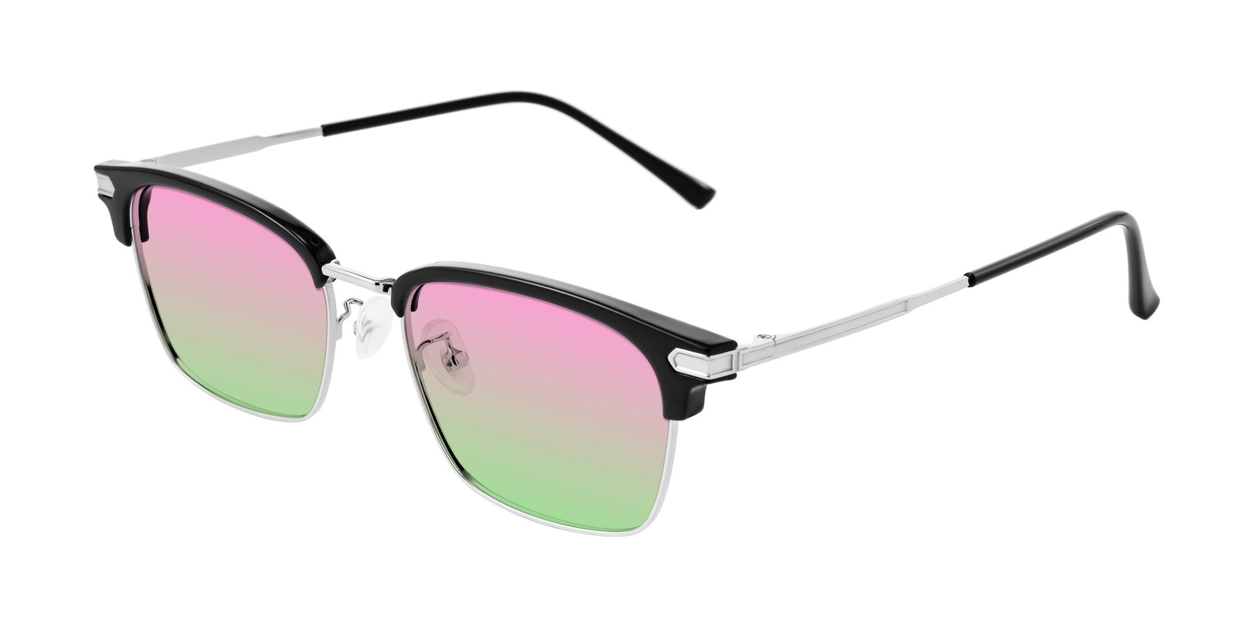 Angle of Adsule in Black/Silver with Pink / Green Gradient Lenses