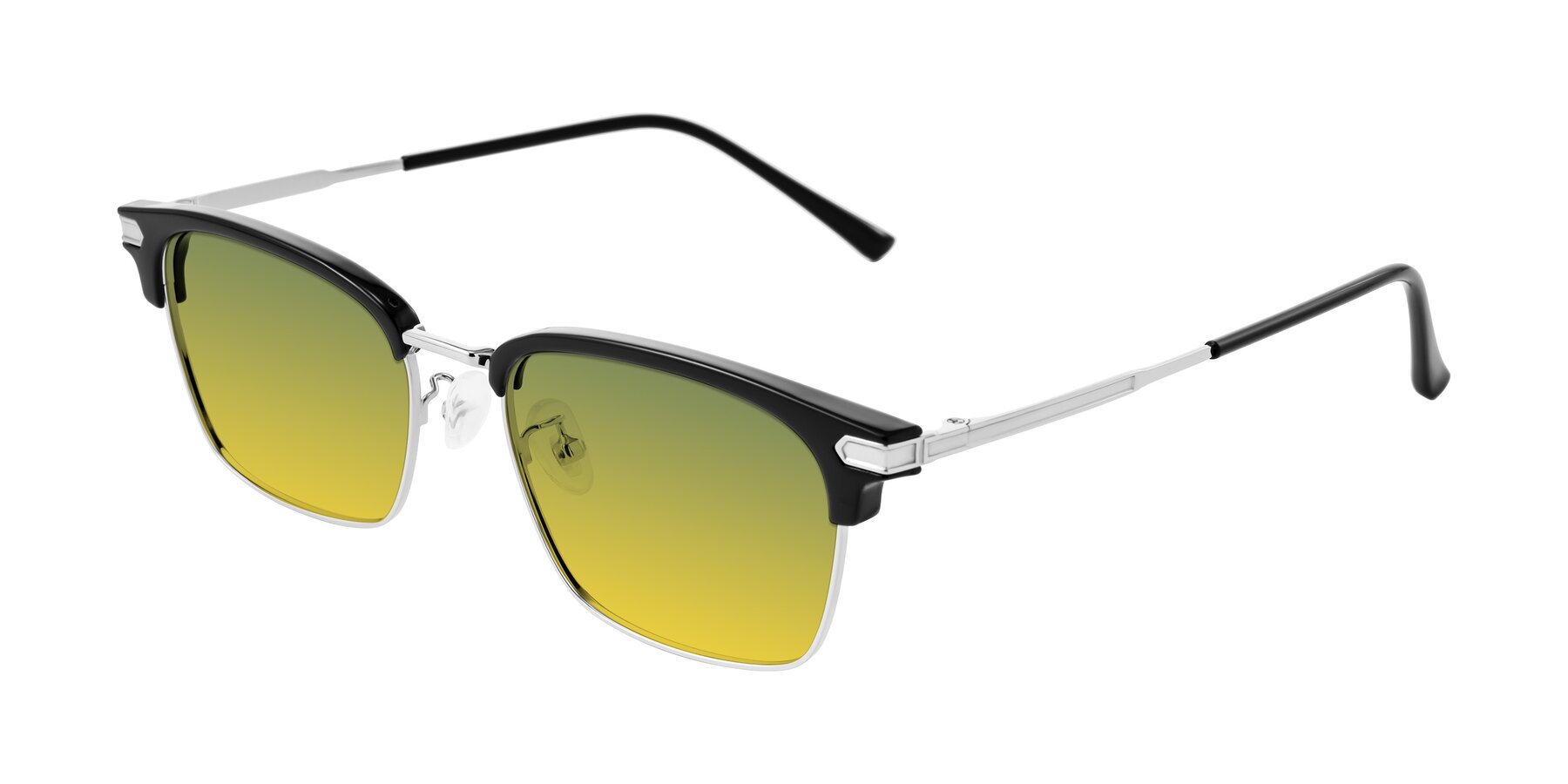 Angle of Adsule in Black/Silver with Green / Yellow Gradient Lenses