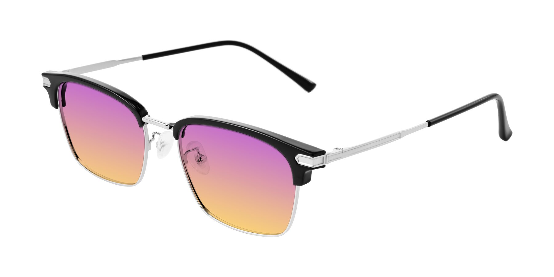 Angle of Adsule in Black/Silver with Purple / Yellow Gradient Lenses