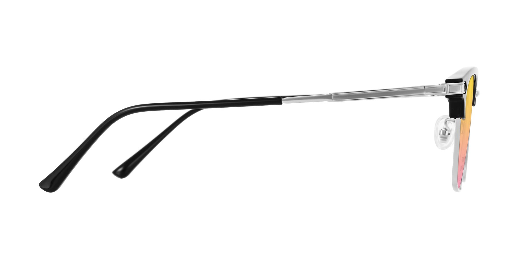 Side of Adsule in Black/Silver with Yellow / Pink Gradient Lenses