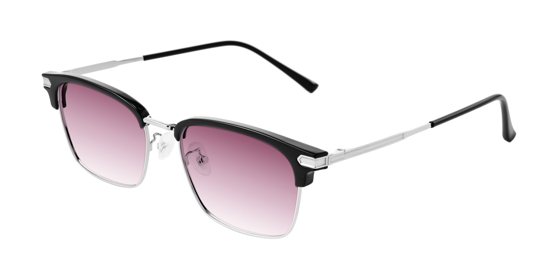 Angle of Adsule in Black/Silver with Wine Gradient Lenses