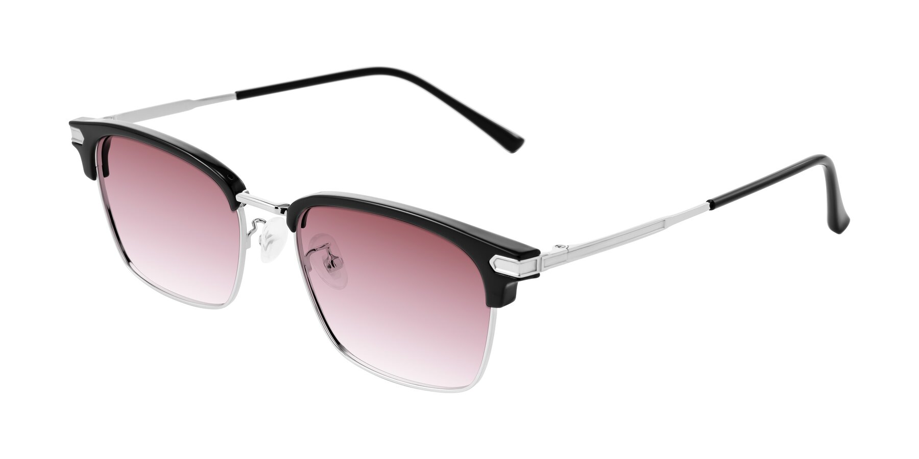 Angle of Adsule in Black/Silver with Garnet Gradient Lenses