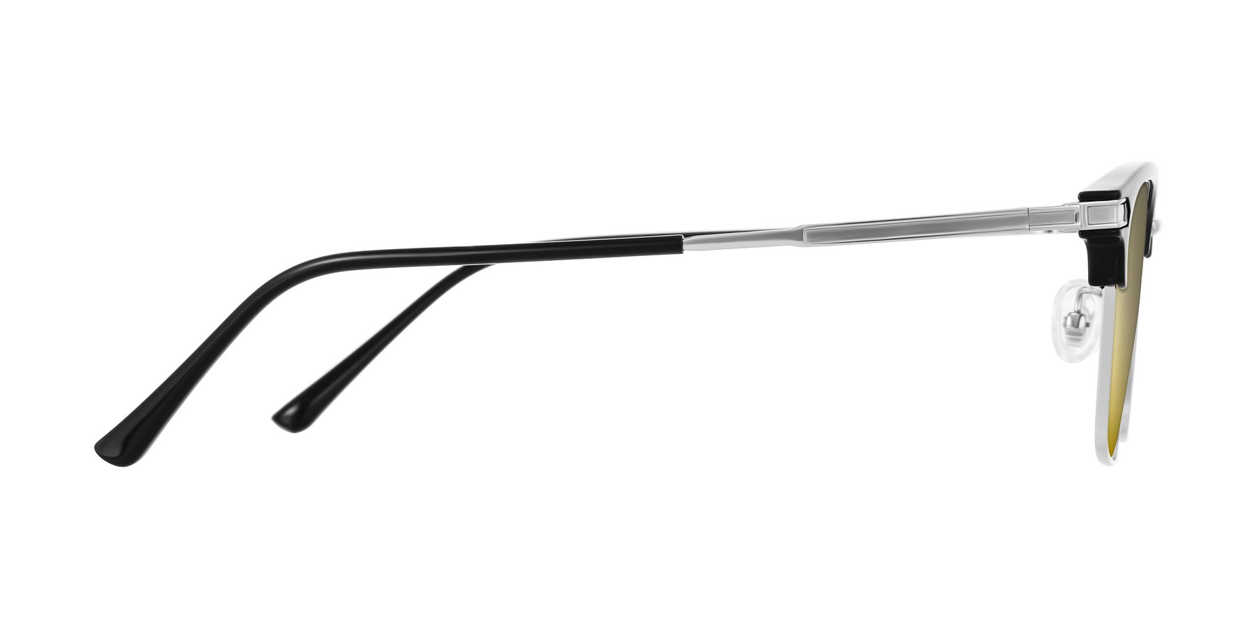 Side of Adsule in Black/Silver with Gold Mirrored Lenses