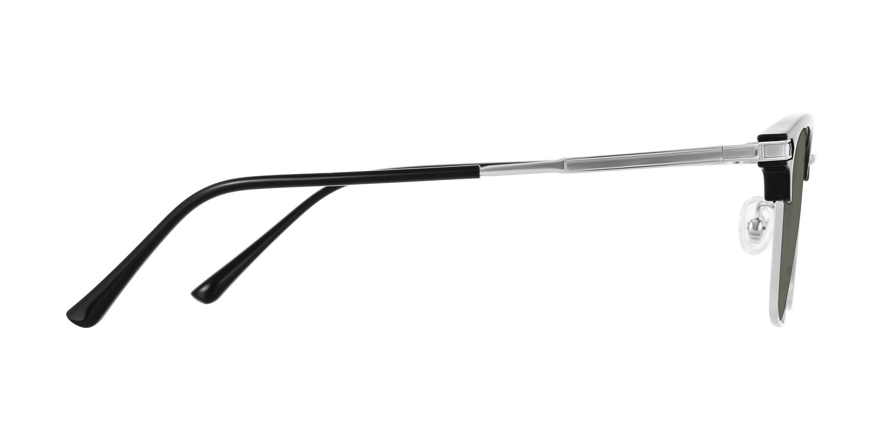 Side of Adsule in Black/Silver with Gray Polarized Lenses