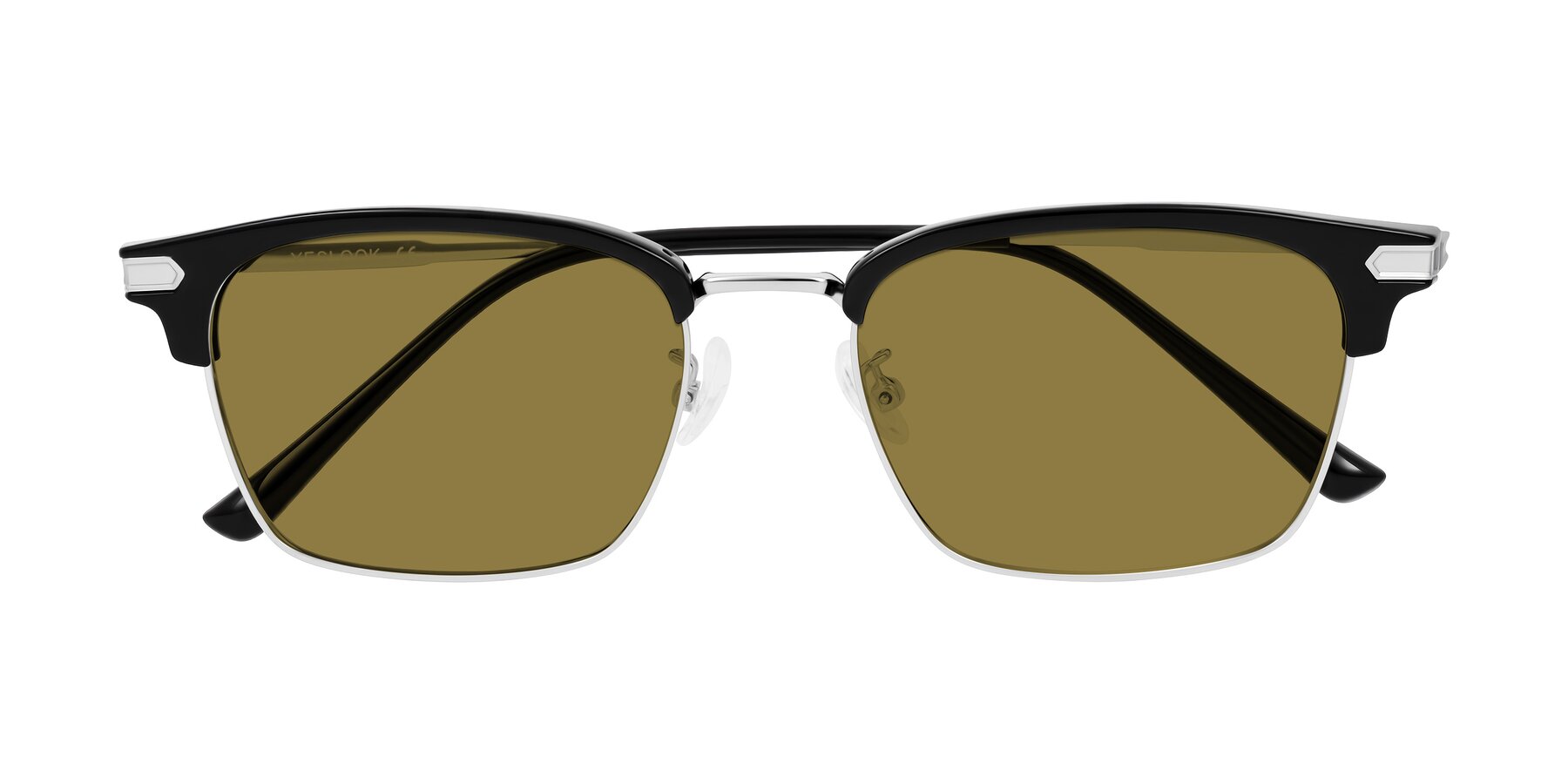 Folded Front of Adsule in Black/Silver with Brown Polarized Lenses