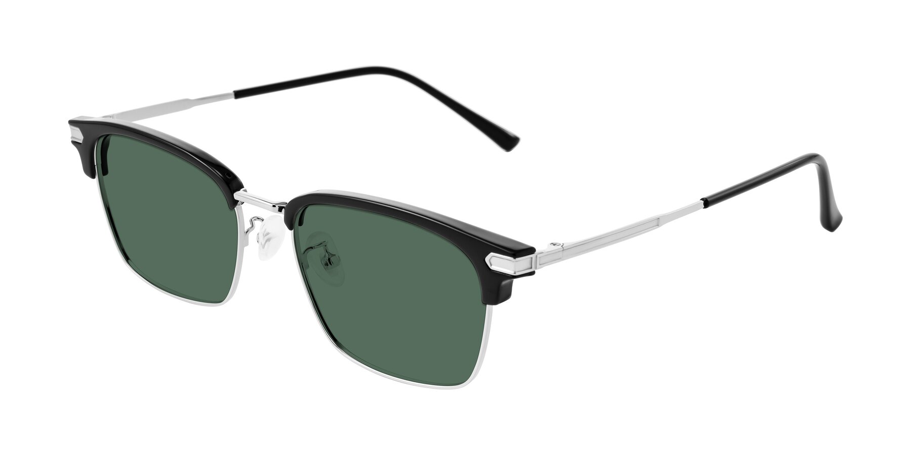 Angle of Adsule in Black/Silver with Green Polarized Lenses