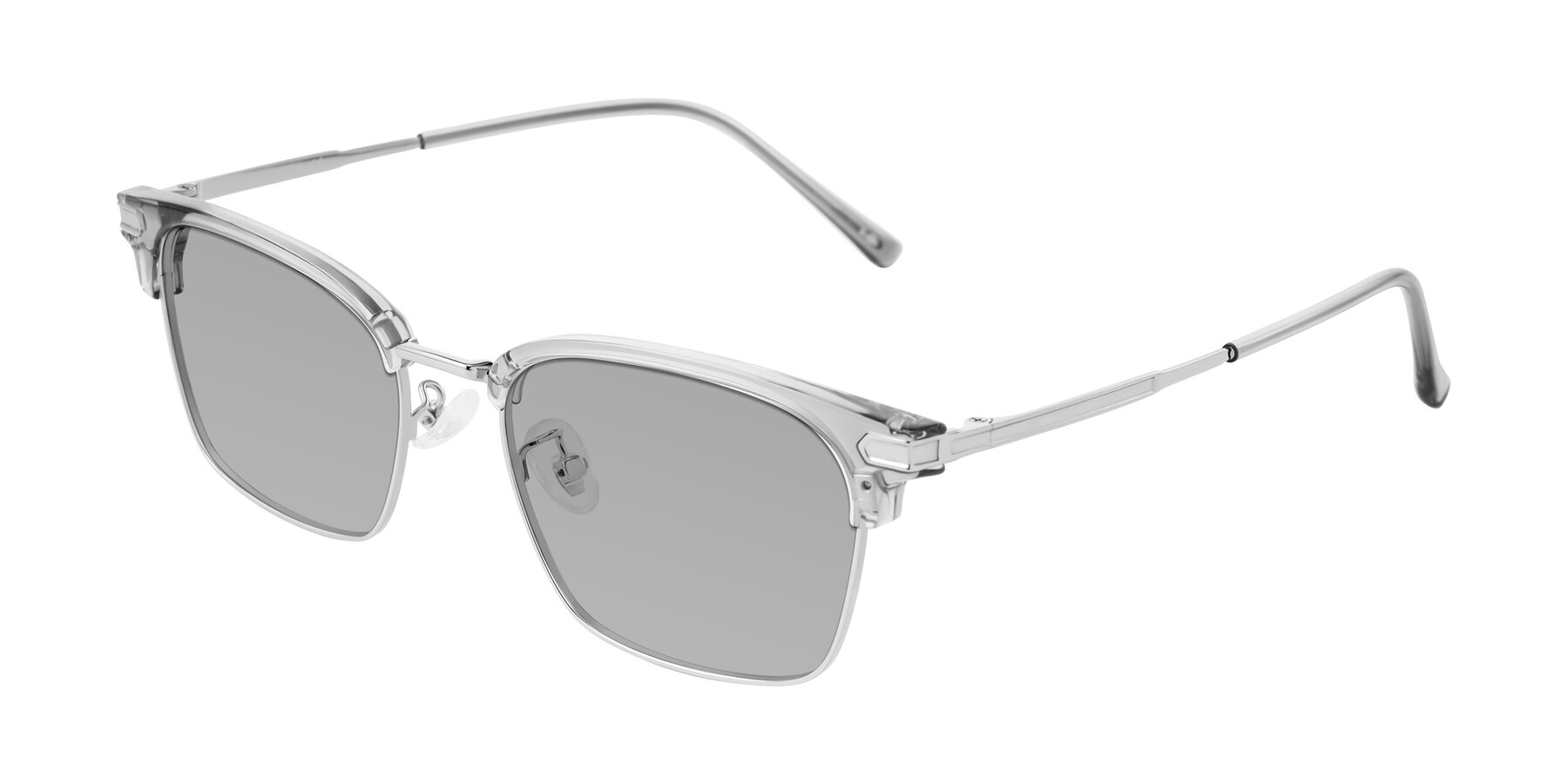 Angle of Adsule in Clear Gray/Silver with Light Gray Tinted Lenses
