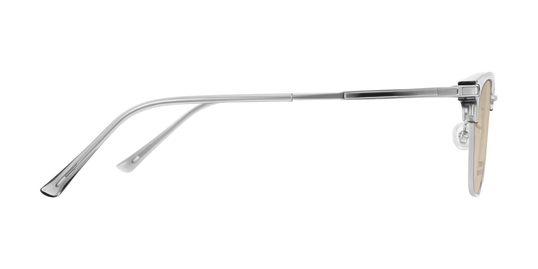 Side of Adsule in Clear Gray/Silver with Light Brown Tinted Lenses