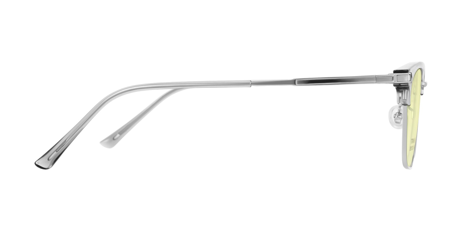 Side of Adsule in Clear Gray/Silver with Light Yellow Tinted Lenses