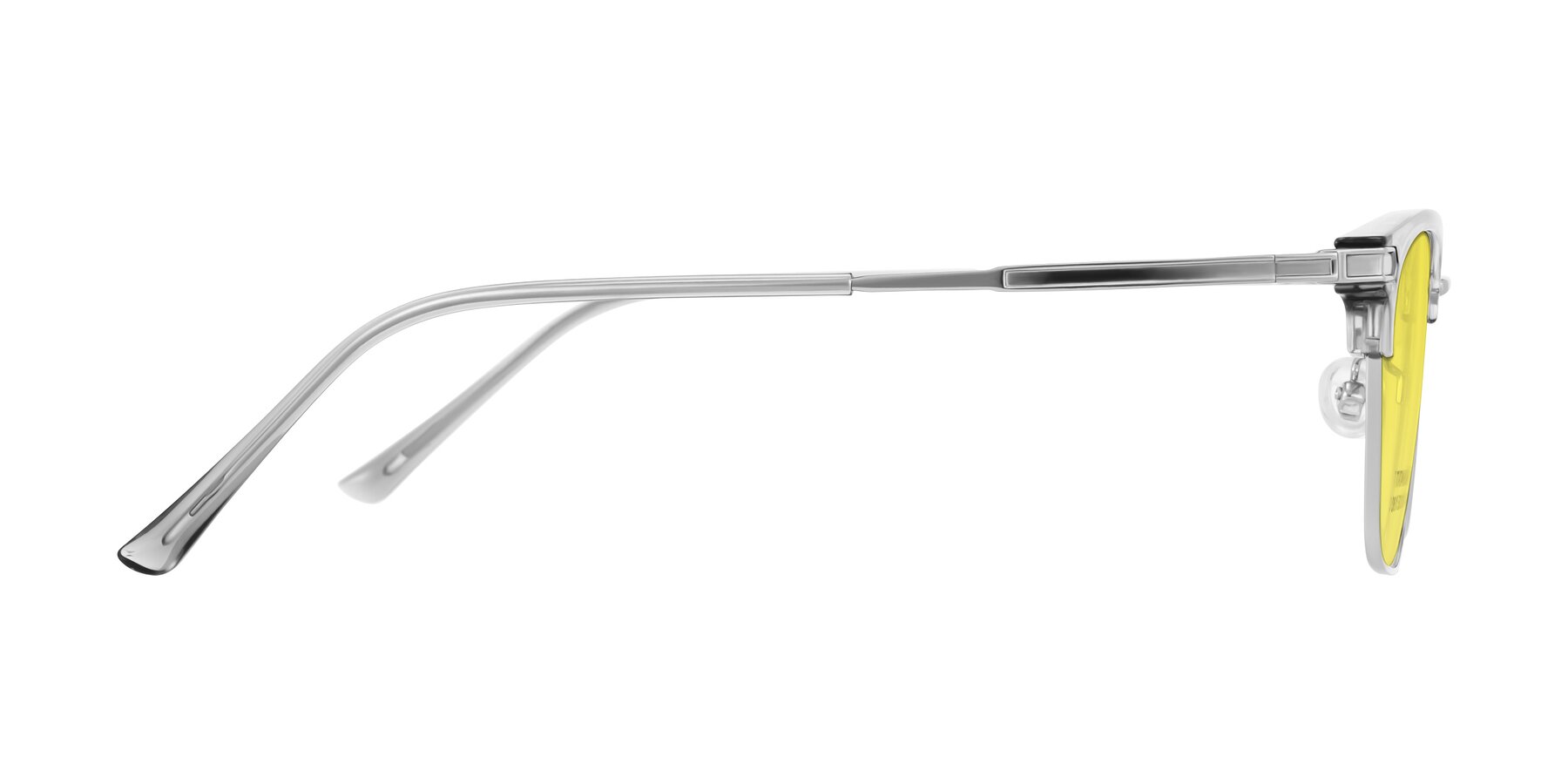 Side of Adsule in Clear Gray/Silver with Medium Yellow Tinted Lenses