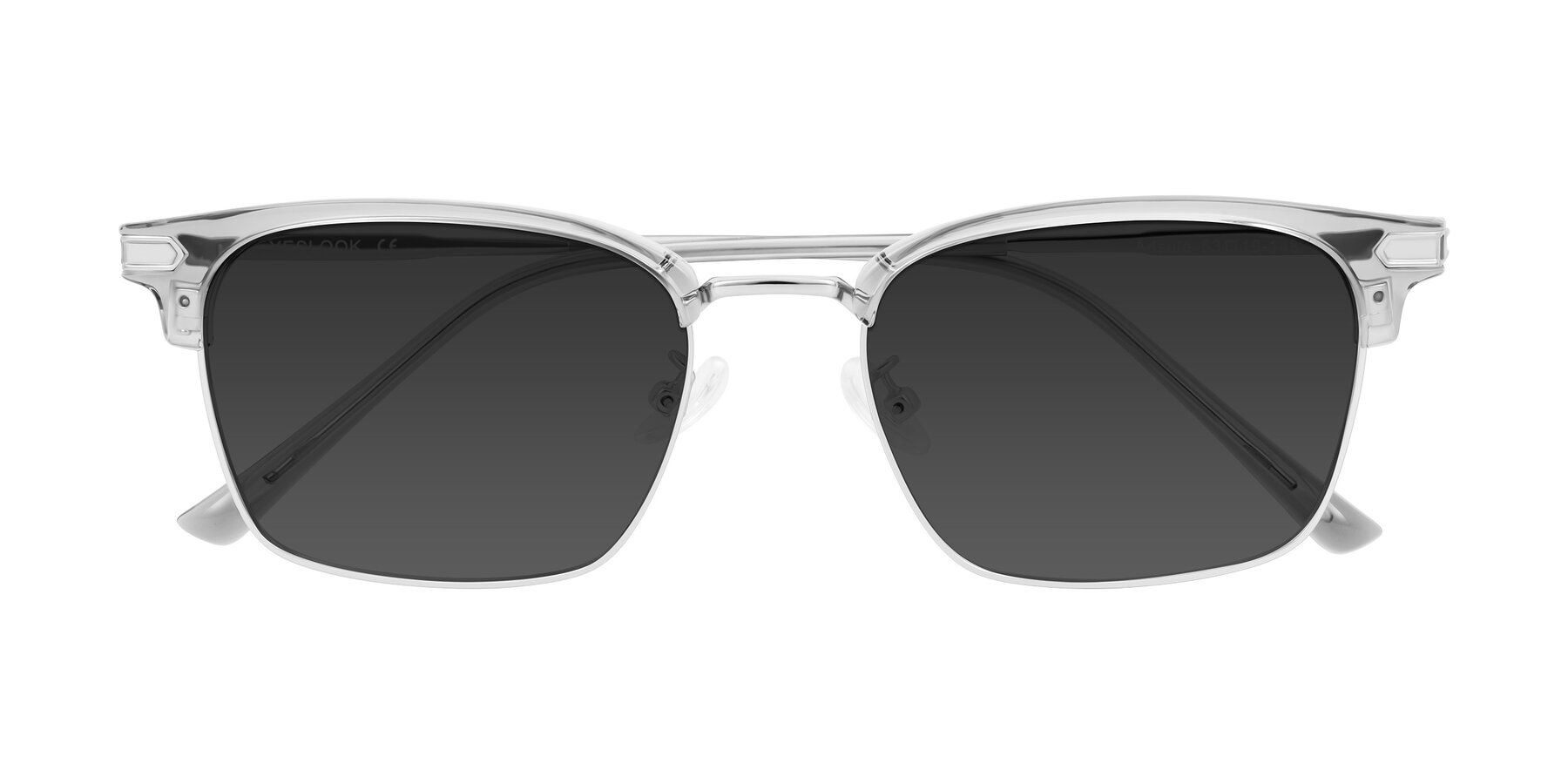 Folded Front of Adsule in Clear Gray/Silver with Gray Tinted Lenses