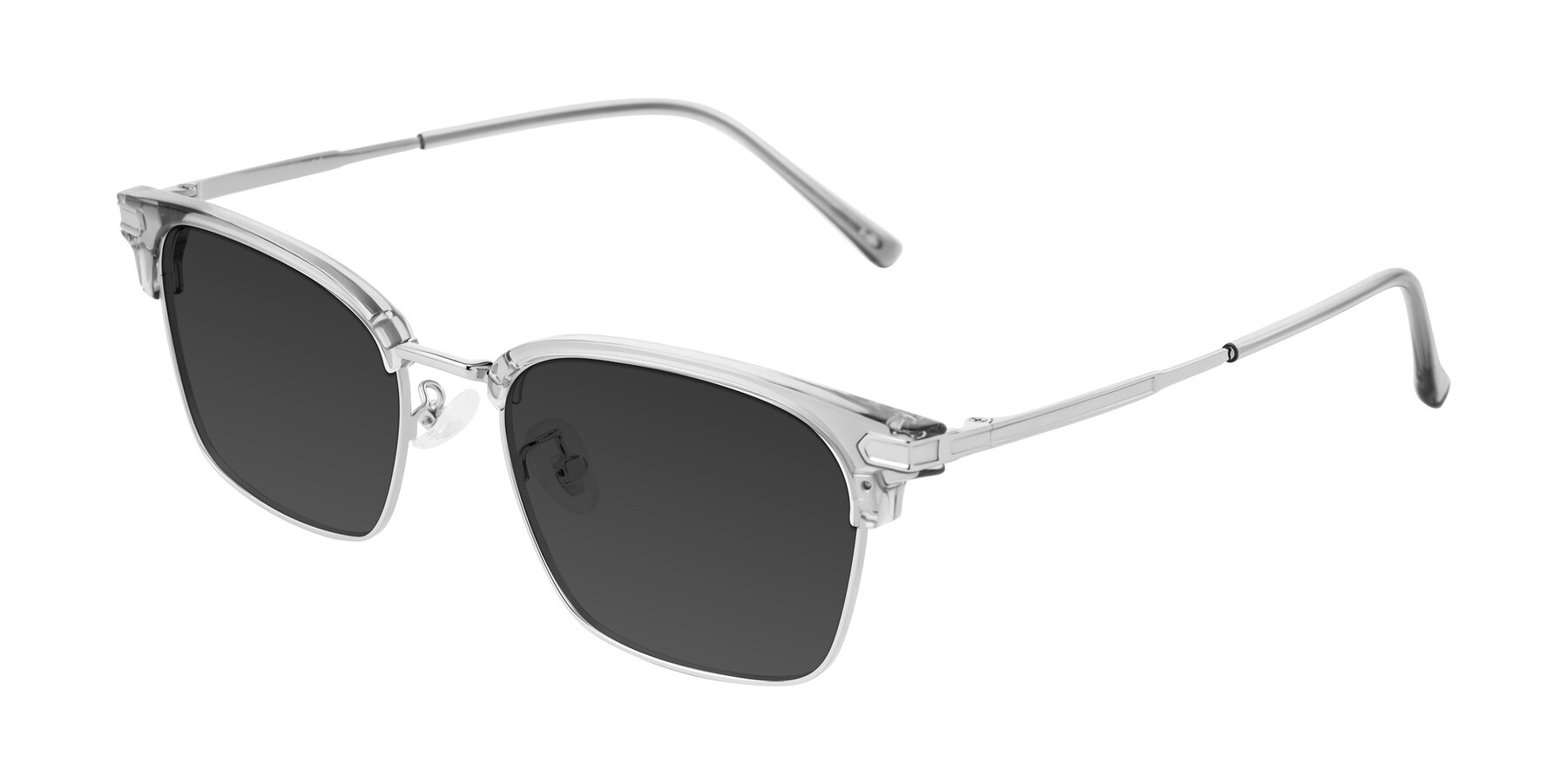 Angle of Adsule in Clear Gray/Silver with Gray Tinted Lenses