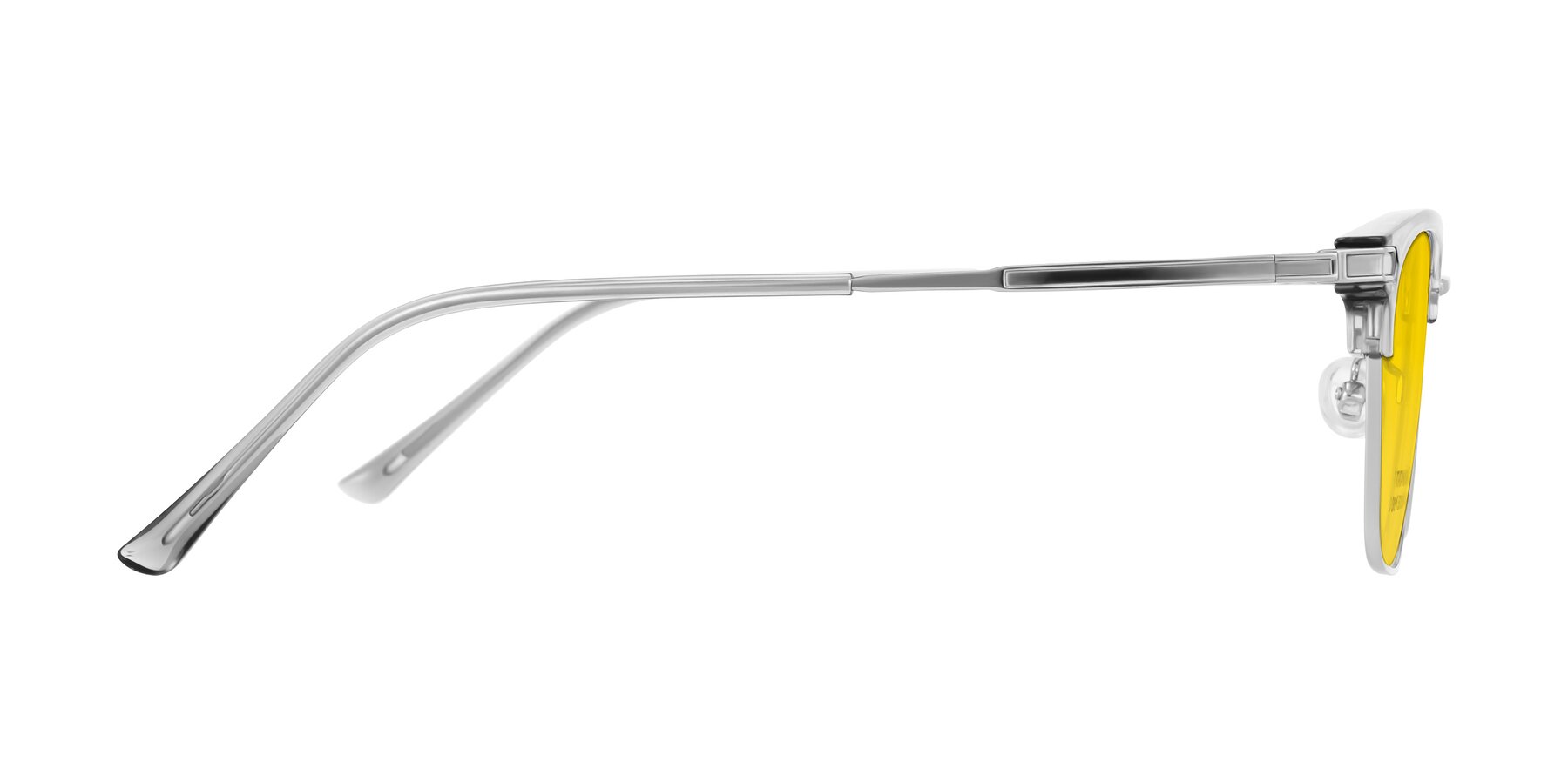 Side of Adsule in Clear Gray/Silver with Yellow Tinted Lenses