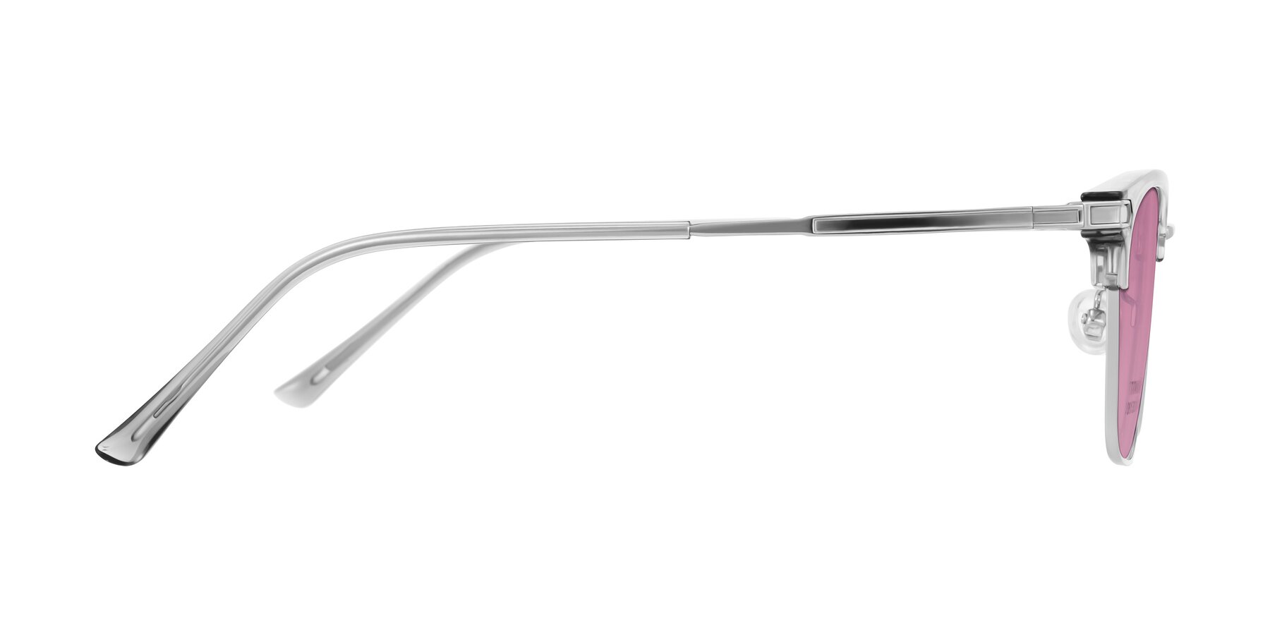 Side of Adsule in Clear Gray/Silver with Medium Wine Tinted Lenses
