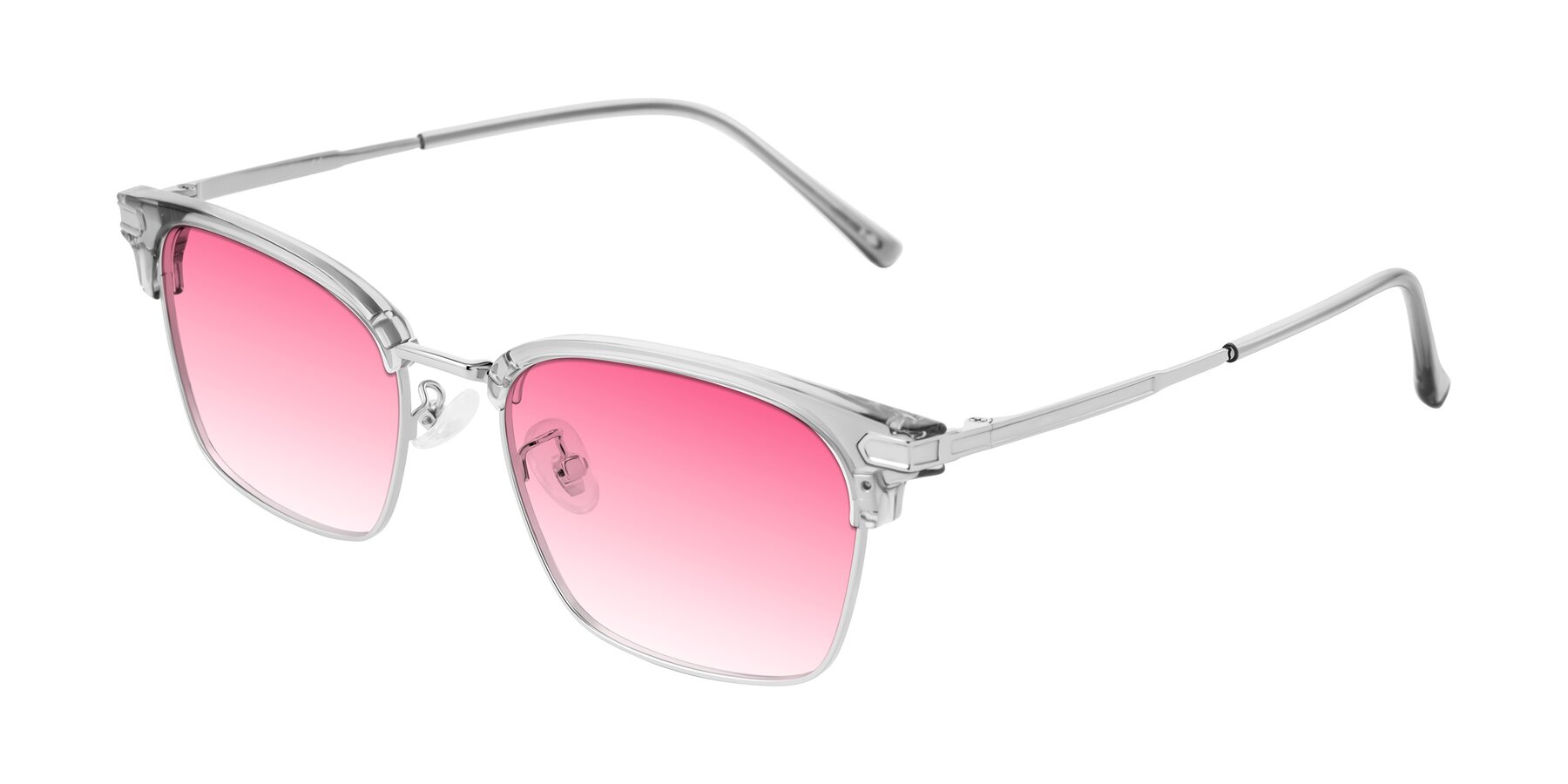 Angle of Adsule in Clear Gray/Silver with Pink Gradient Lenses