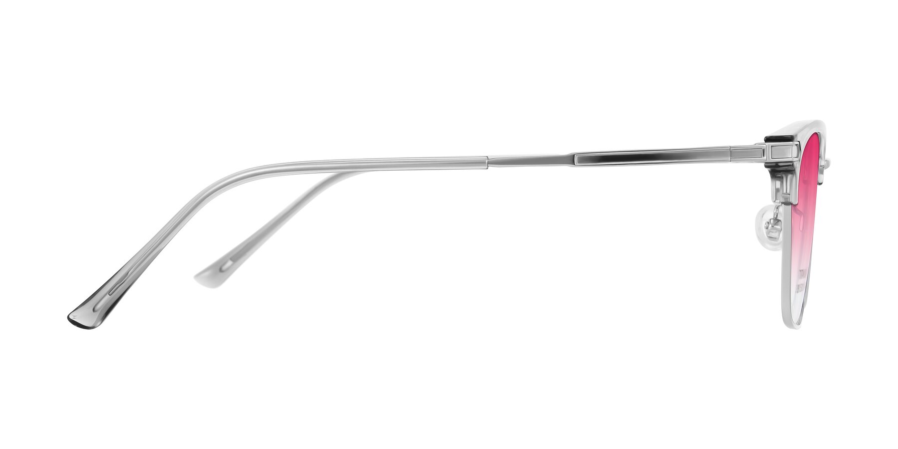Side of Adsule in Clear Gray/Silver with Pink Gradient Lenses