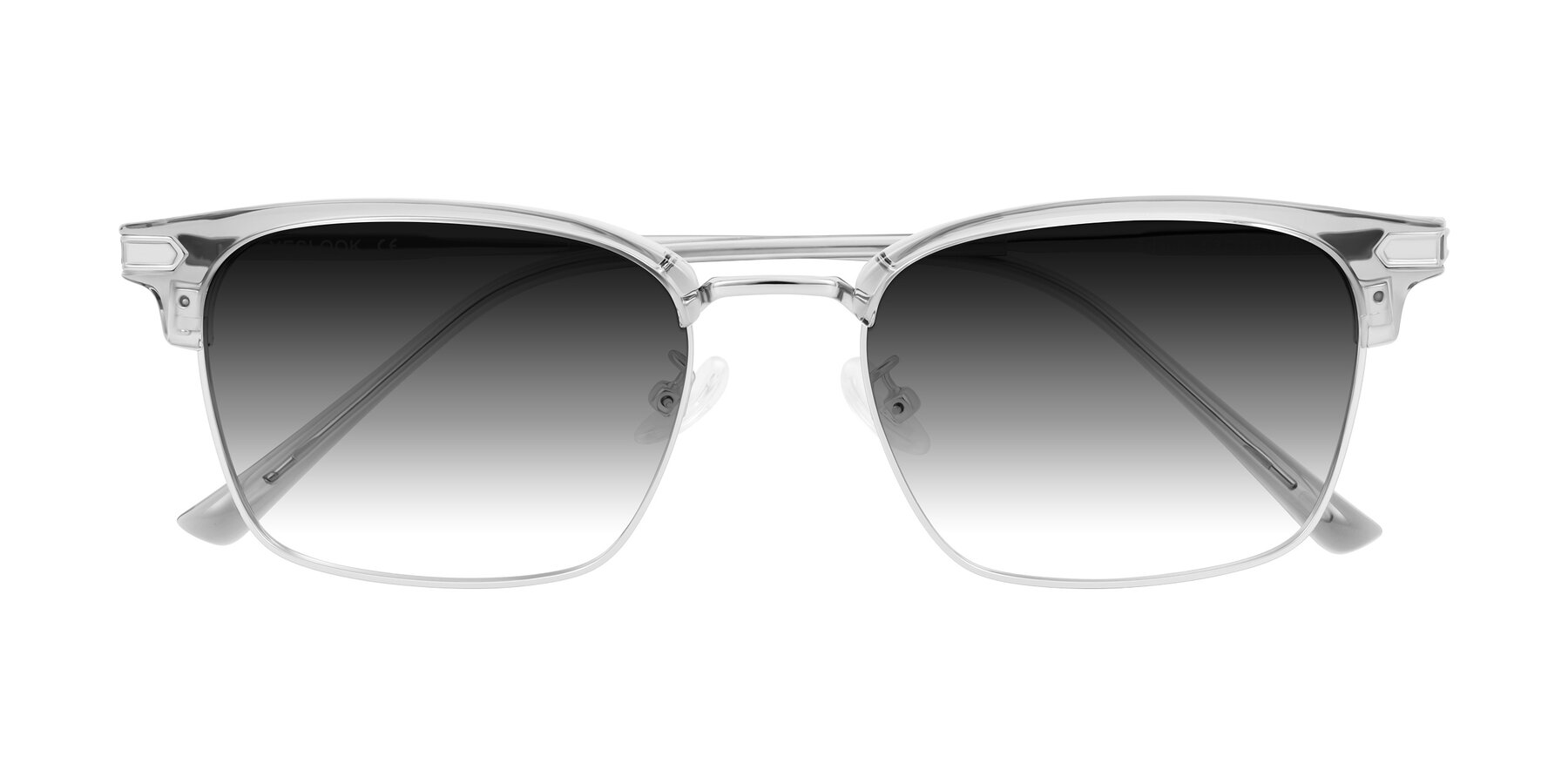 Folded Front of Adsule in Clear Gray/Silver with Gray Gradient Lenses