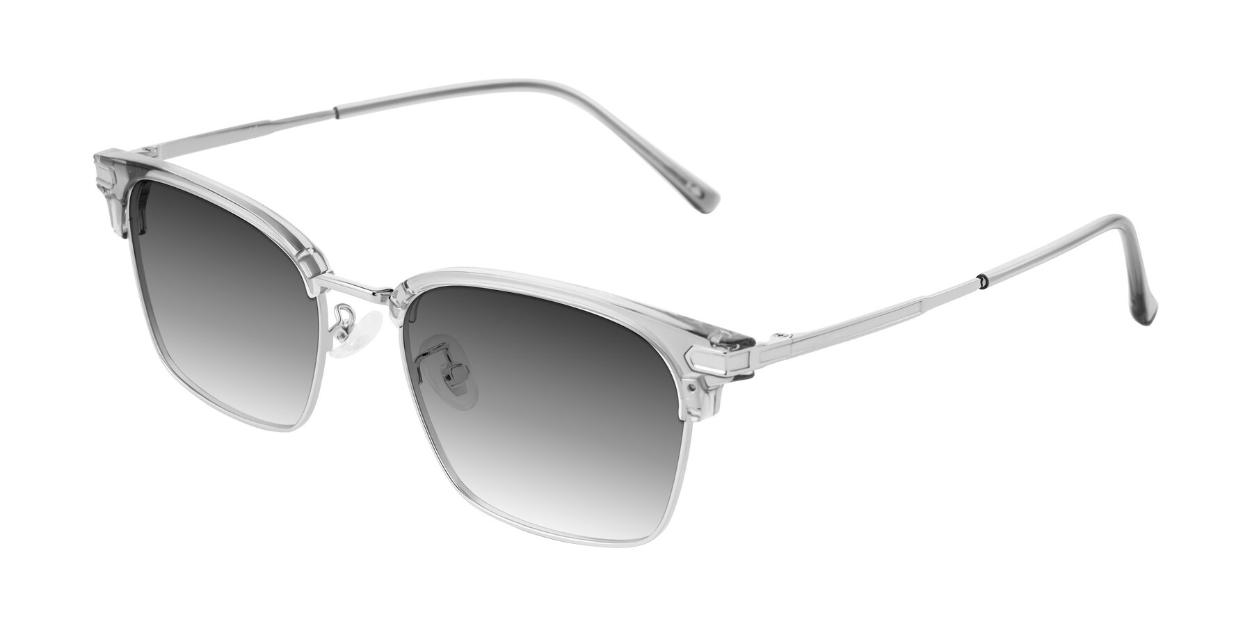 Angle of Adsule in Clear Gray/Silver with Gray Gradient Lenses
