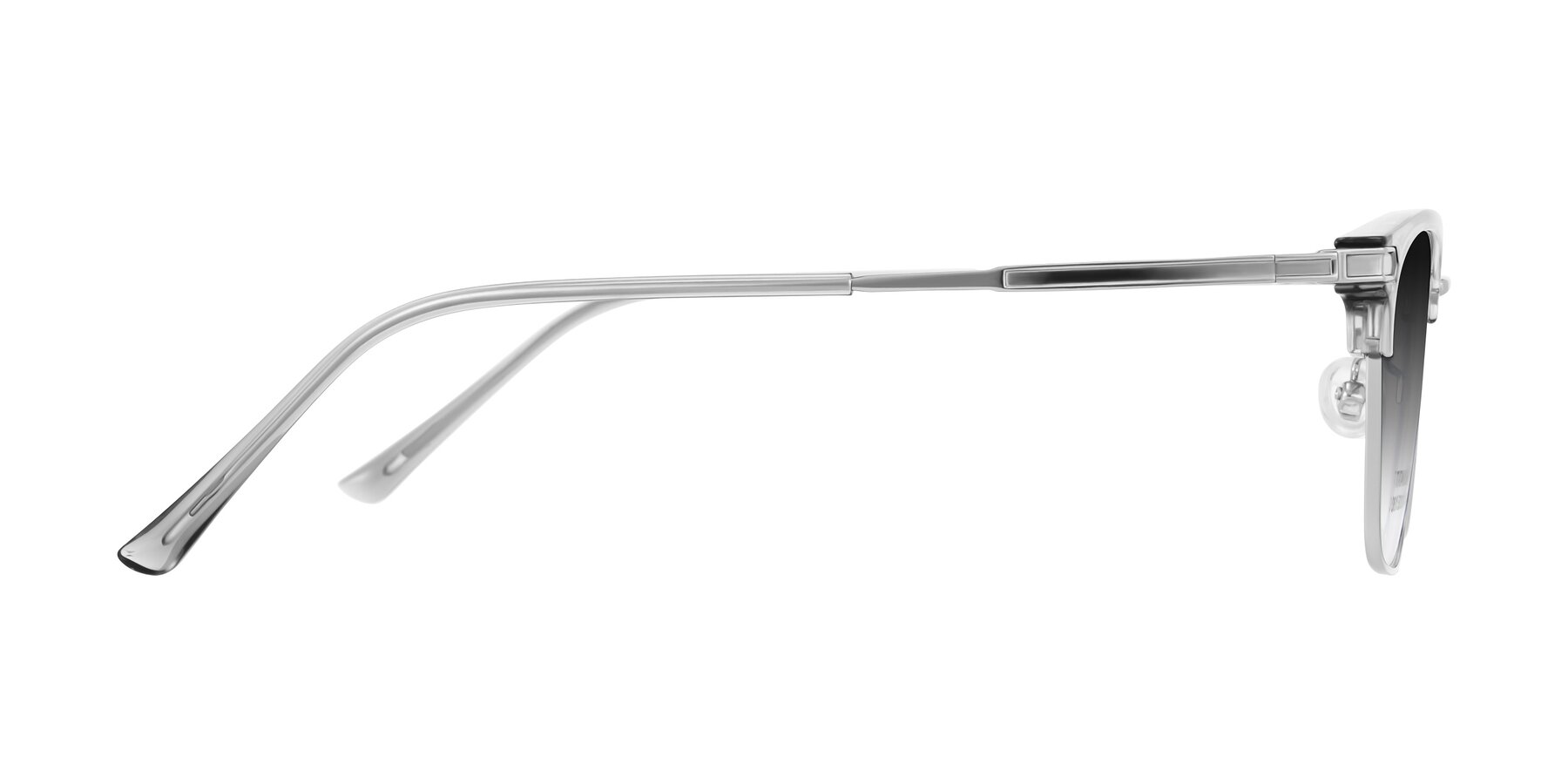 Side of Adsule in Clear Gray/Silver with Gray Gradient Lenses